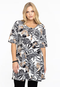 Tunic wide bottom buttoned JARDIN - white - #2