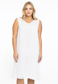 Dress double V-neck VOILE - white - #2