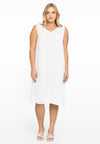 Dress double V-neck VOILE - white - #1