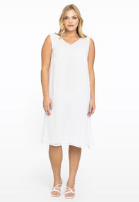 Dress double V-neck VOILE - white - #1