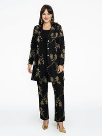 Blazer long LUREX FLOWER - black - #1