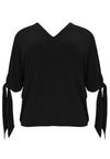 Blouse V-neck bows DOLCE - black - #4