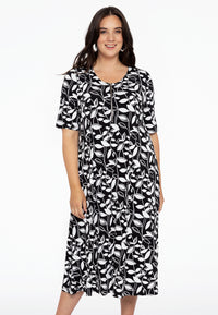Dress front zipper LEAVES - black - #2