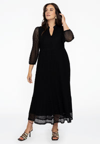 Dress puffed sleeve LACE - black - #1