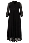 Dress puffed sleeve LACE - black - #4