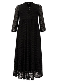 Dress puffed sleeve LACE - black - #4