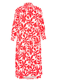 Dress buttons long ANNA - red - #4