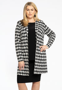 Blazer Long PIED DE POULE - black - #2