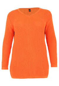 Pullover V-neck KNIT ECO - orange - #1