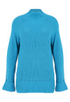 Pullover collar knit eco - Turquoise