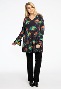 Tunic Wide Bottom Frill Cuff MEDUSA - black - #1