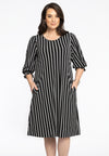 Dress Puff Sleeve STRIPES - black - #2