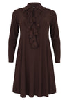 Dress A-line Double Volant DOLCE - brown - #2