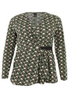 Shirt cross-over GEOMETRIC - green - #4