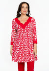 Tunic wide bottom PENELOPE - red - #1