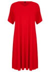 Dress V-neck PLISSE - red - #4