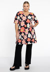 Tunic wide bottom HIBISCUS - black - #1