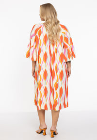 Dress gathered neckline AURELI - orange - #3