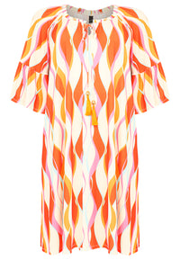 Dress gathered neckline AURELI - orange - #4