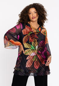 Tunic waterfall Floria lurex - black - #2