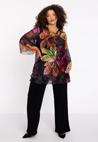 Tunic waterfall Floria lurex - black - #1
