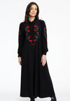 Dress long embroidered DOLCE - black - #1