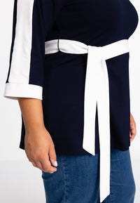 Tunique A-ligne avec ceinture VITATunic A-line belted VITA - blue - #6