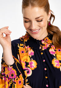 Robe avec détails smockés GARLANDDress smock GARLAND - blue - #4