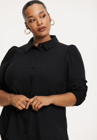 Chemisier à manches bouffantes COTTON STRETCHBlouse puff sleeve COTTON STRETCH - black - #5