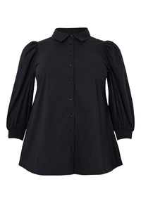 Chemisier à manches bouffantes COTTON STRETCHBlouse puff sleeve COTTON STRETCH - black - #4