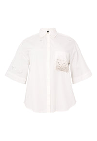 Blouse sparkle COTTON - white - #5