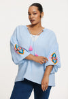 Tunique à paillettes chambray - bleu clair
