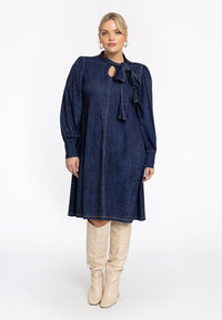 Dress with bow DENIM DOLCE - blue - #4