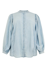 Chemisier à manches bouffantes INDIGO LYOCELLBlouse puff sleeve INDIGO LYOCELL - indigo - #5