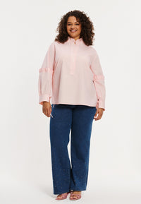 Jeans wide leg 5-pocket with strass - indigo - #1