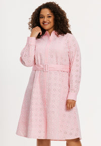 Blouse-dress BRODERIE STRIPES - pink - #1