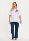 T-shirt with flowers COTTON - white - #2
