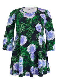 Tunic wide bottom FULL BLOSSOM - blue - #5