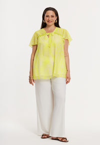 Tunic frills VICHY - yellow - #1