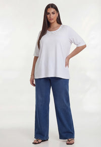 T-shirt white beads - white - #2