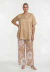 Tunic v-neck SATIN SAND - light brown - #4