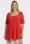 Top flared UNI DOLCE - light red - #1
