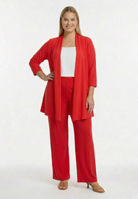 Trousers straight UNI DOLCE - light red - #2