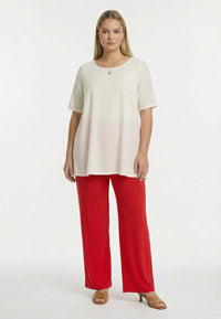 Trousers straight UNI DOLCE - light red - #4