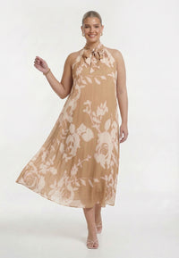 Dress tea BLURRED ROSES - light brown - #2