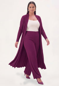Cardigan extra long UNI DOLCE PLISSÉ - purple - #4