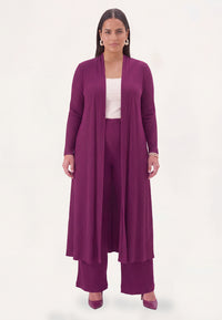 Cardigan extra long UNI DOLCE PLISSÉ - purple - #1
