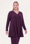 Tunique large en bas avec strass uni dolce - dark purple