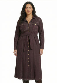 Robe midi DENIM DOLCE BROWN - #2