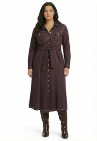 Robe midi DENIM DOLCE BROWN - #1